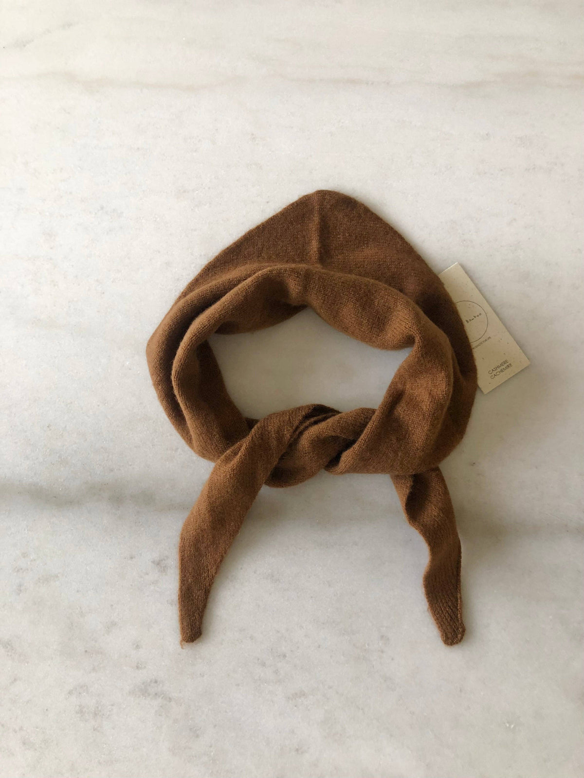 CASHMERE CRAVAT SCARF: Chestnuts