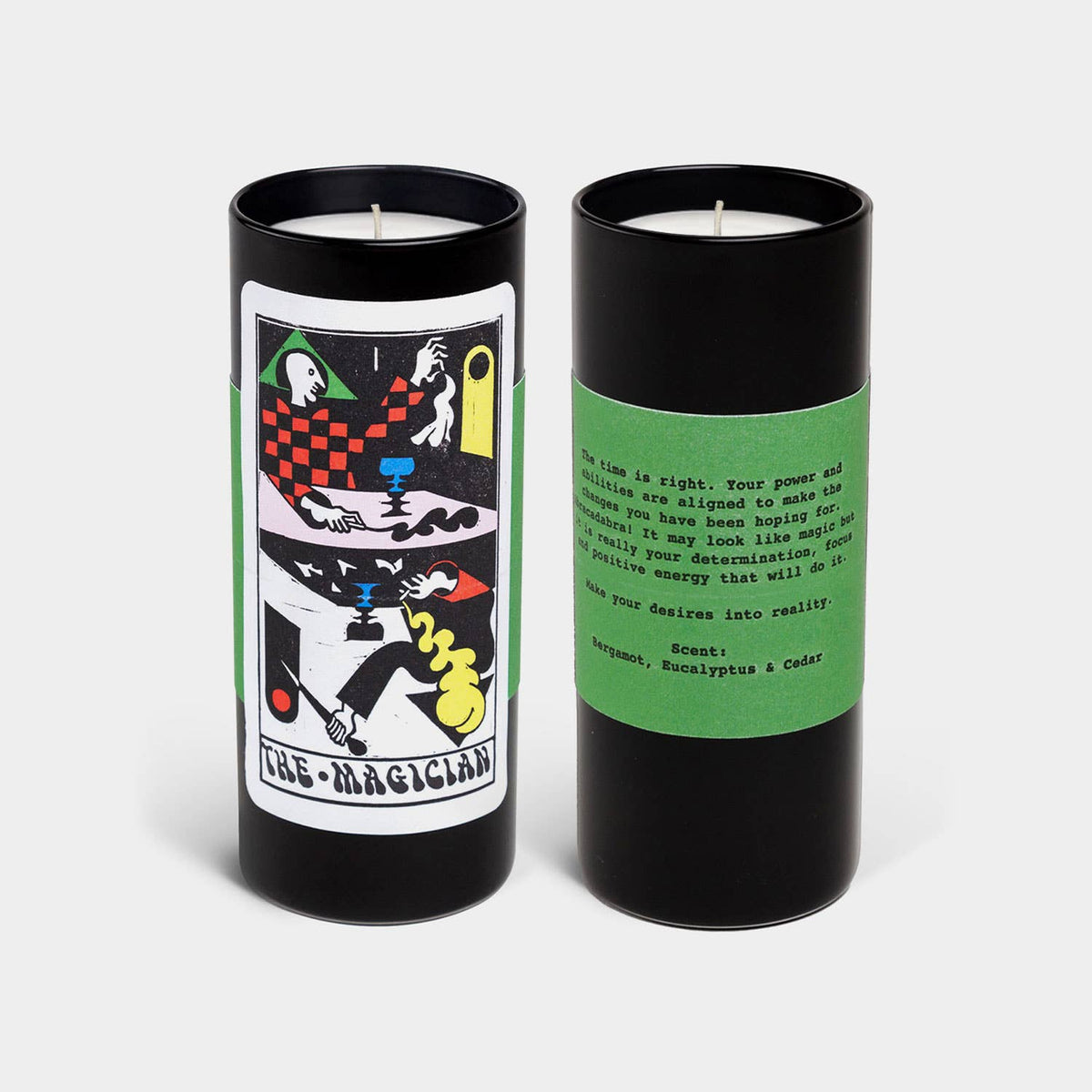 Tarot Candle, Magician -  6" Tall & 60 Hr, Bergamot & Cedar