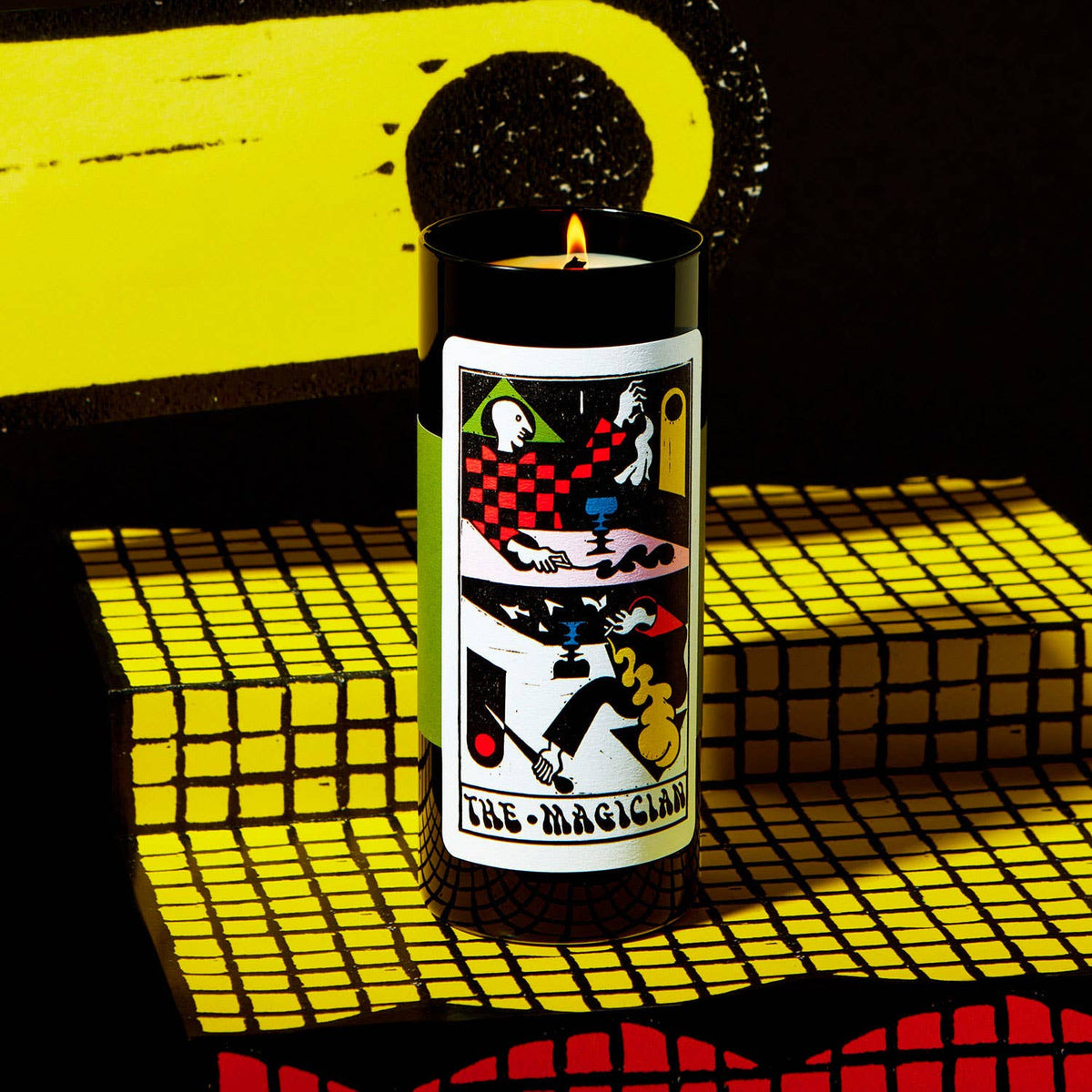 Tarot Candle, Magician -  6" Tall & 60 Hr, Bergamot & Cedar