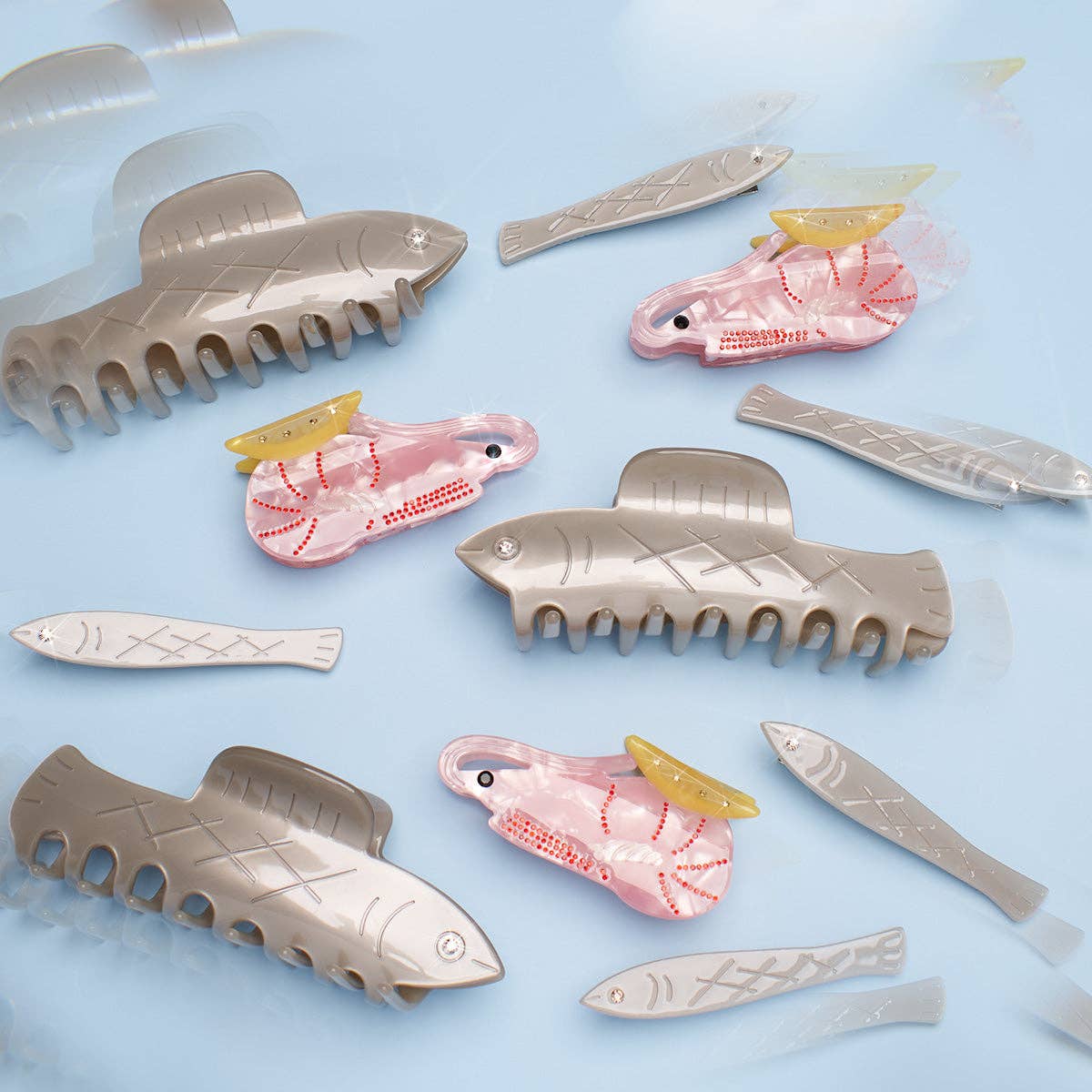 Herring Claw - Silver Fish Acetate Hair Clip Accessory