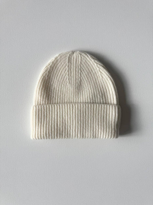 MERINO WOOL EVERYDAY BEANIE: Off white
