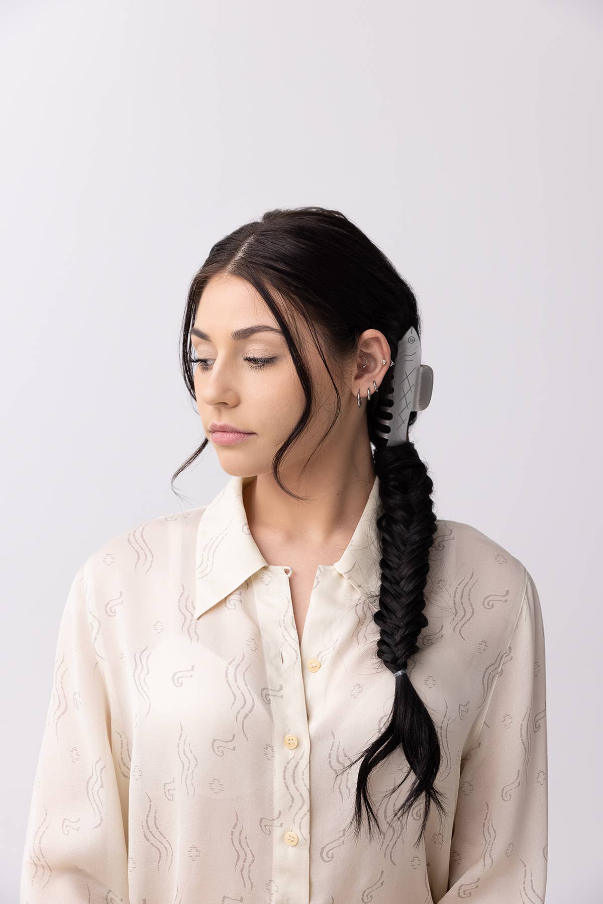Herring Claw - Silver Fish Acetate Hair Clip Accessory