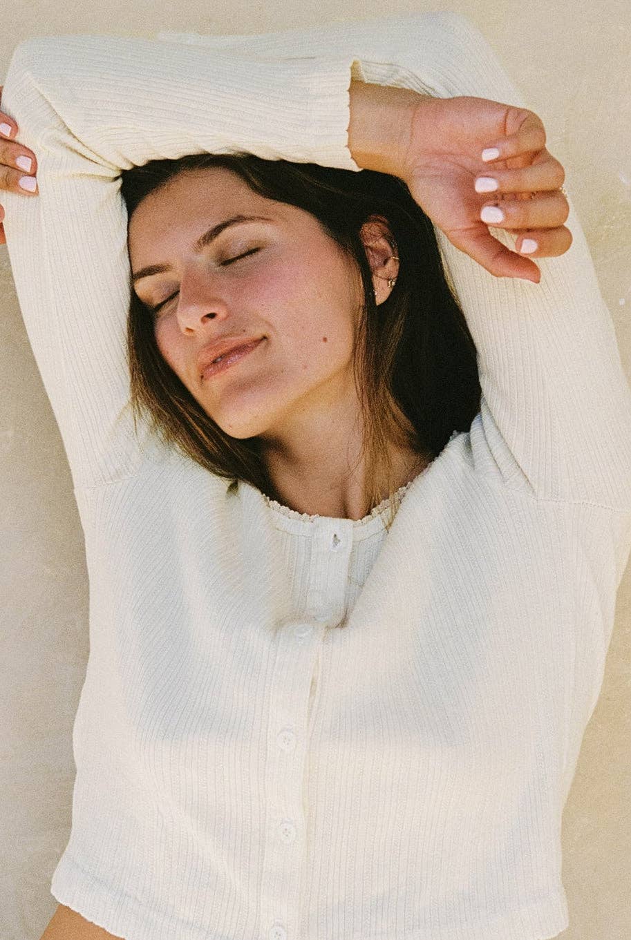 Posie Pointelle Cardigan: Natural