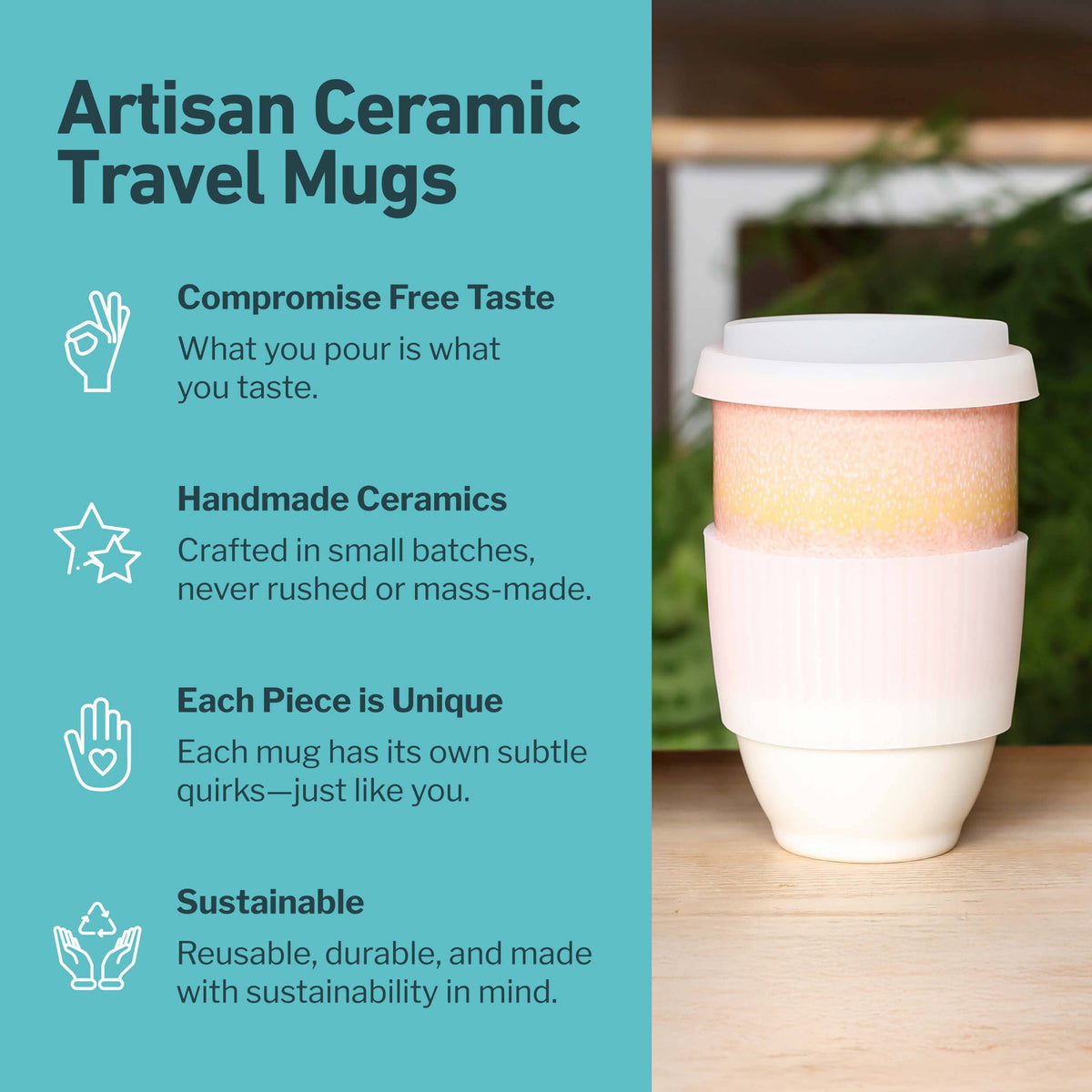 Afterglow 12oz Ceramic Travel Mug – Reusable & Giftable