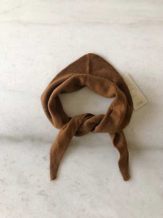 CASHMERE CRAVAT SCARF: Chestnuts