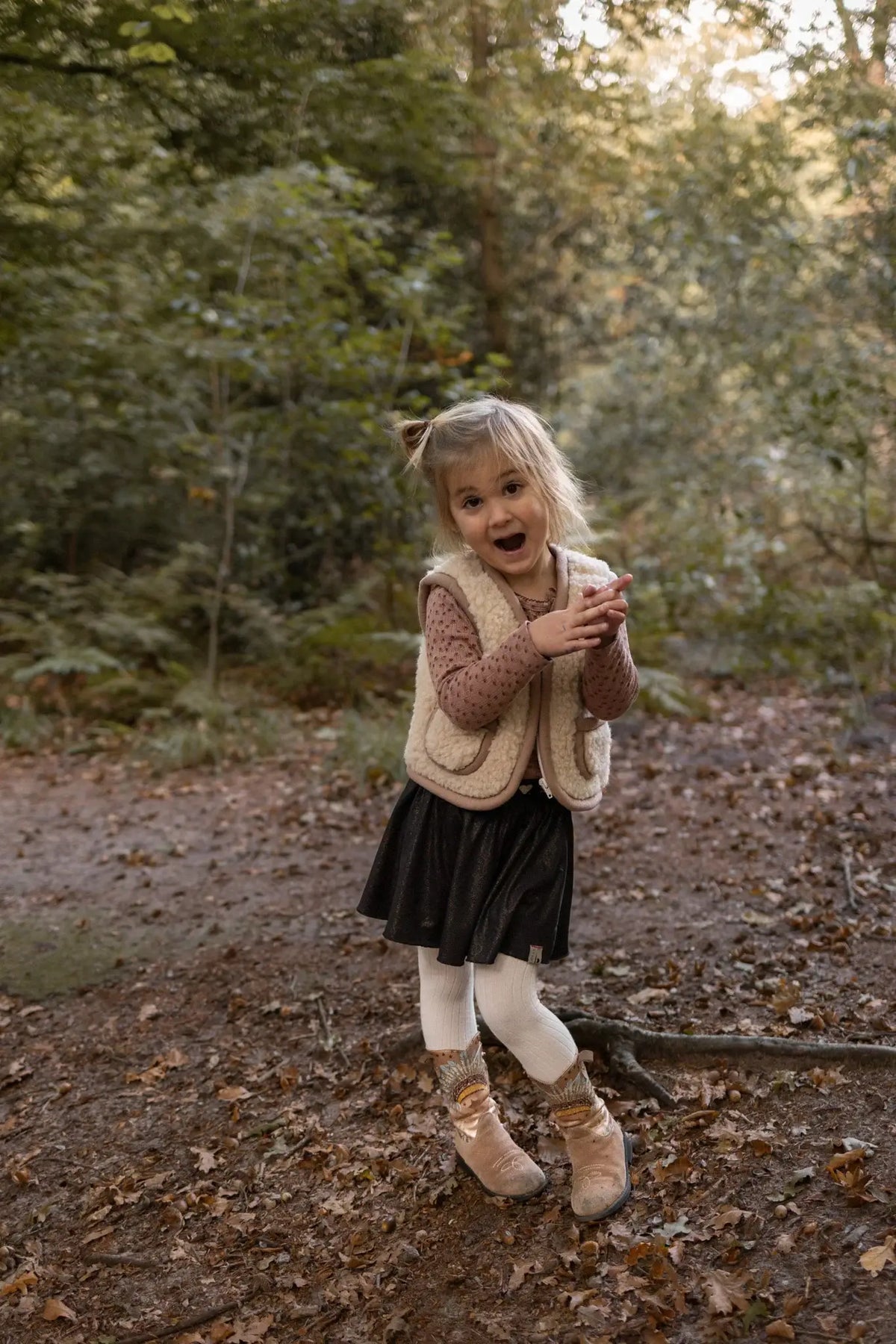 Nilo Children's Wool Bodywarmer Vest / Camel